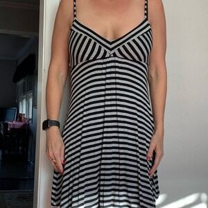 Lux Black & Gray Tank Top Dress